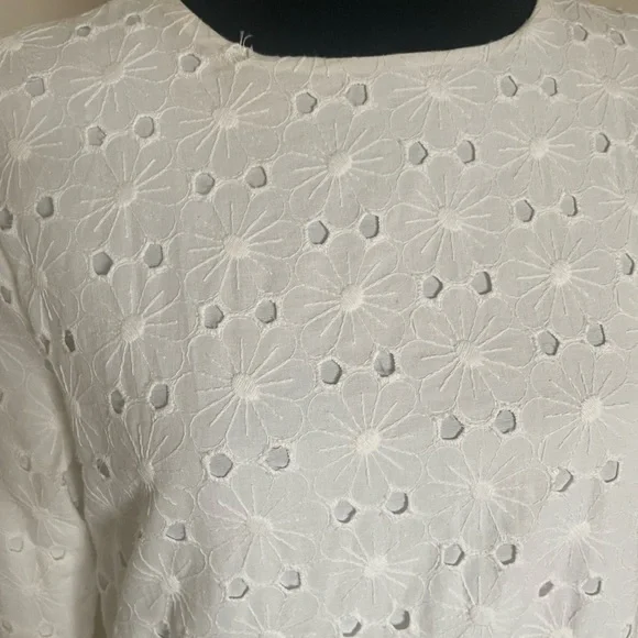 Women Off White Fully Lined Long sleeve Modest Dress Size 4 US - Picture 3 of 6